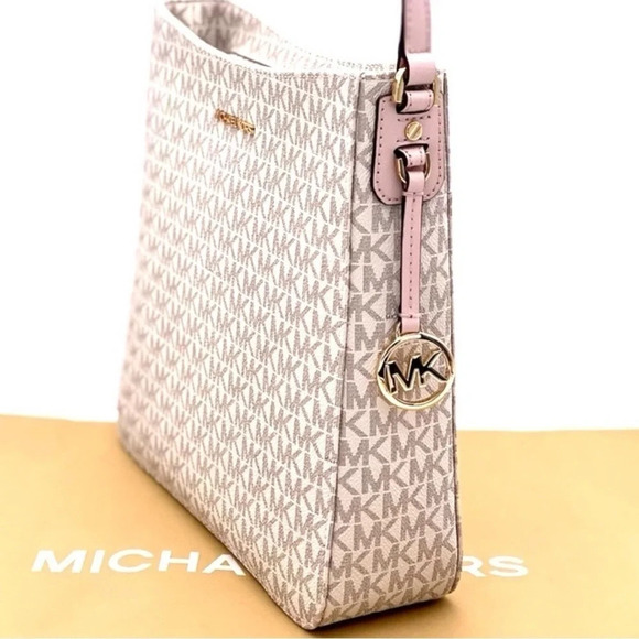Michael Kors Large Messenger Crossbody Bag Powder Blush Multi - Picture 9 of 13